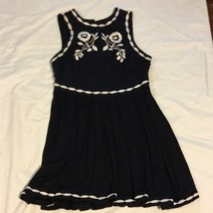 SOLD/ Free People dress, black w/stitching, sz 8